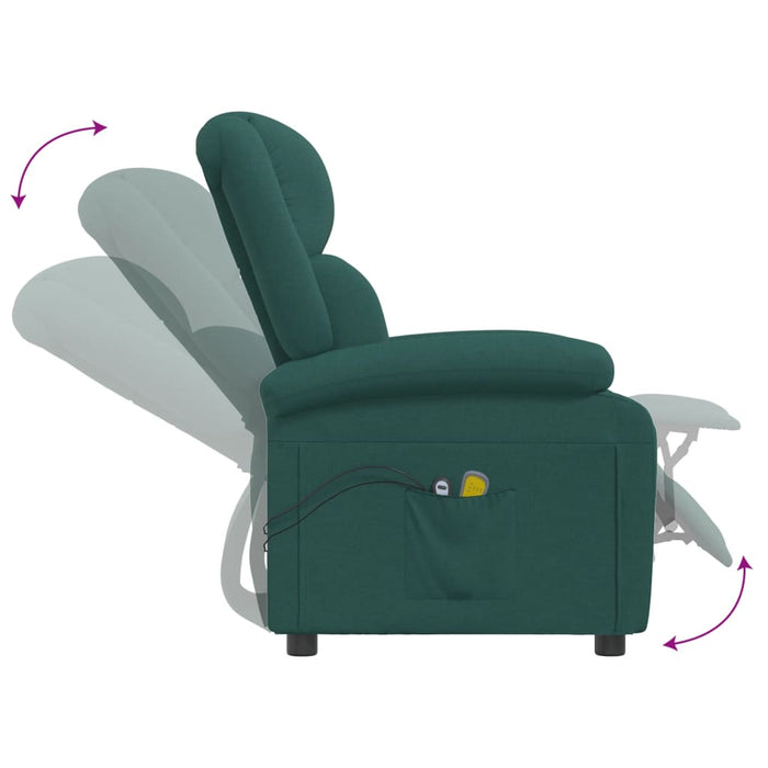 Fotoliu de masaj electric, verde închis, material textil - WALTI WALTI