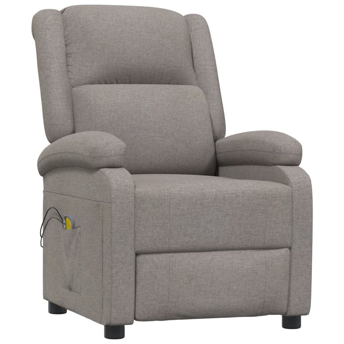 Fotoliu de masaj electric rabatabil, gri taupe, textil - WALTI WALTI