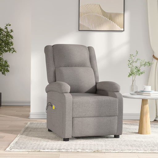 Fotoliu de masaj electric rabatabil, gri taupe, textil - WALTI WALTI