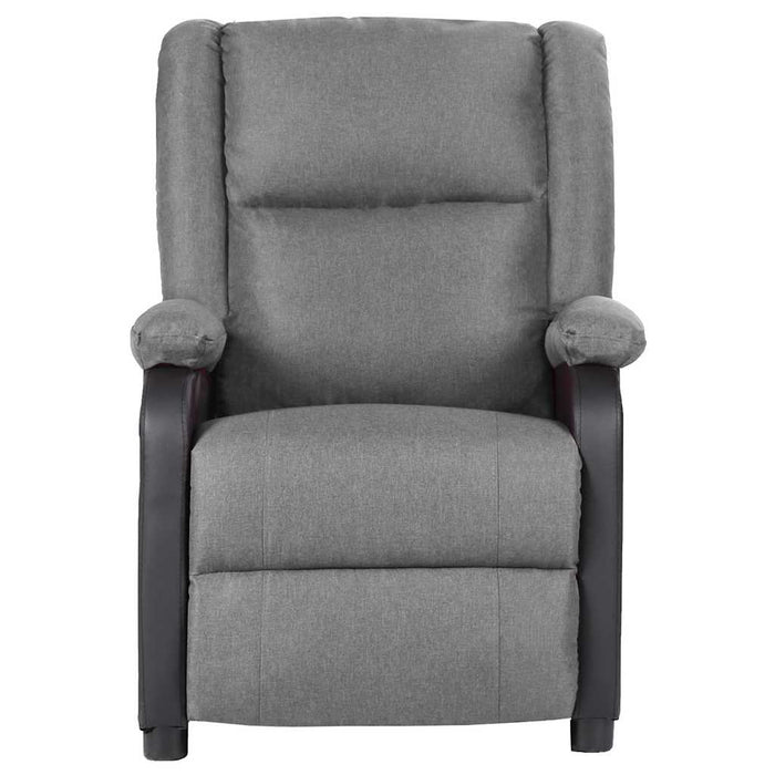 Fotoliu rabatabil electric, gri deschis, piele ecologică/textil WALTI