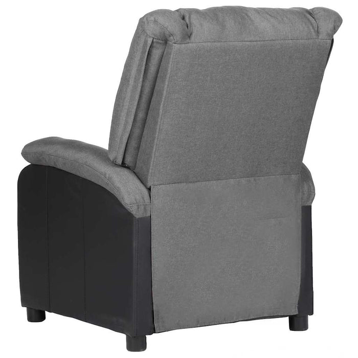 Fotoliu rabatabil electric, gri deschis, piele ecologică/textil WALTI