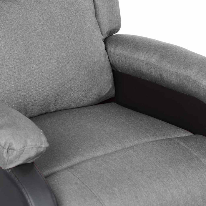 Fotoliu rabatabil electric, gri deschis, piele ecologică/textil WALTI