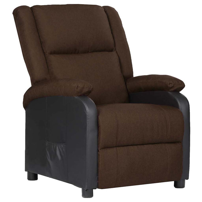 Fotoliu rabatabil electric, maro închis, piele eco./textil WALTI