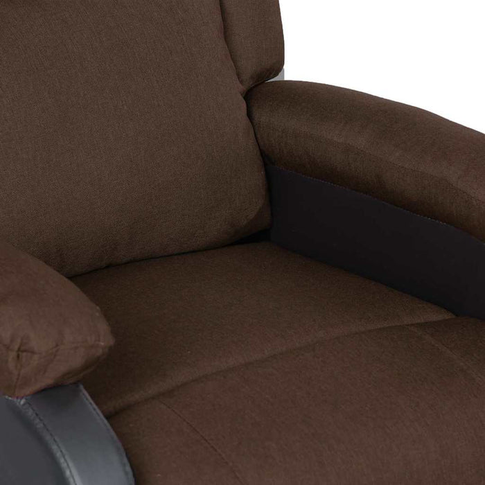 Fotoliu rabatabil electric, maro închis, piele eco./textil WALTI