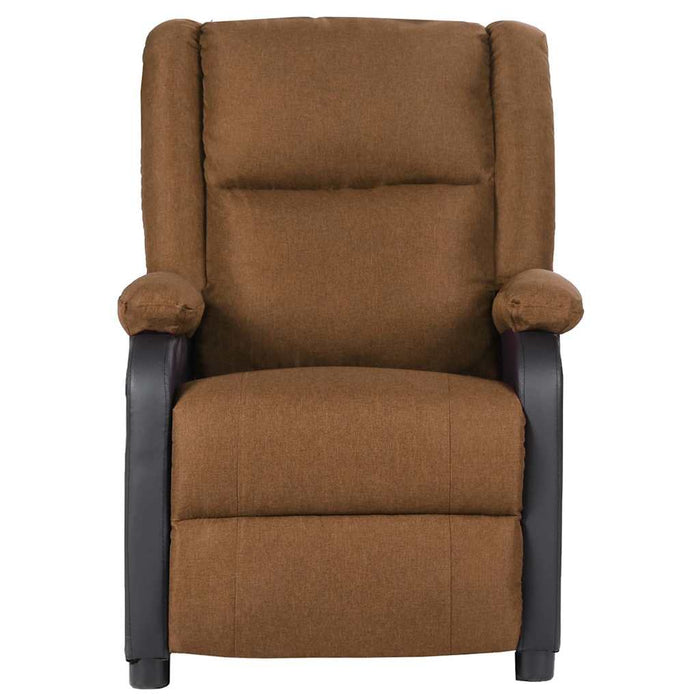 Fotoliu rabatabil electric gri taupe, piele ecologică și textil WALTI