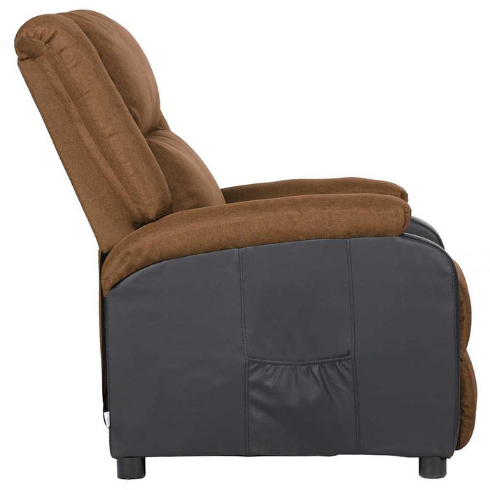 Fotoliu rabatabil electric gri taupe, piele ecologică și textil WALTI