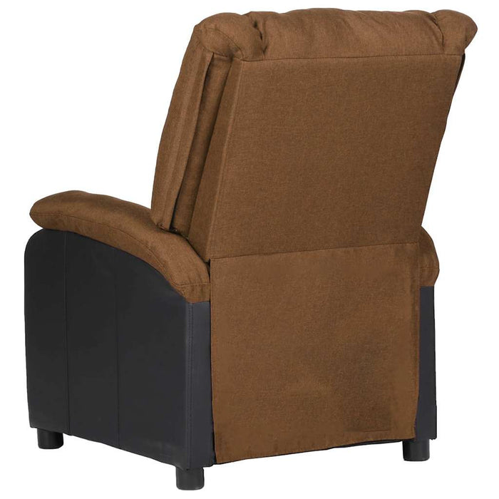 Fotoliu rabatabil electric gri taupe, piele ecologică și textil WALTI