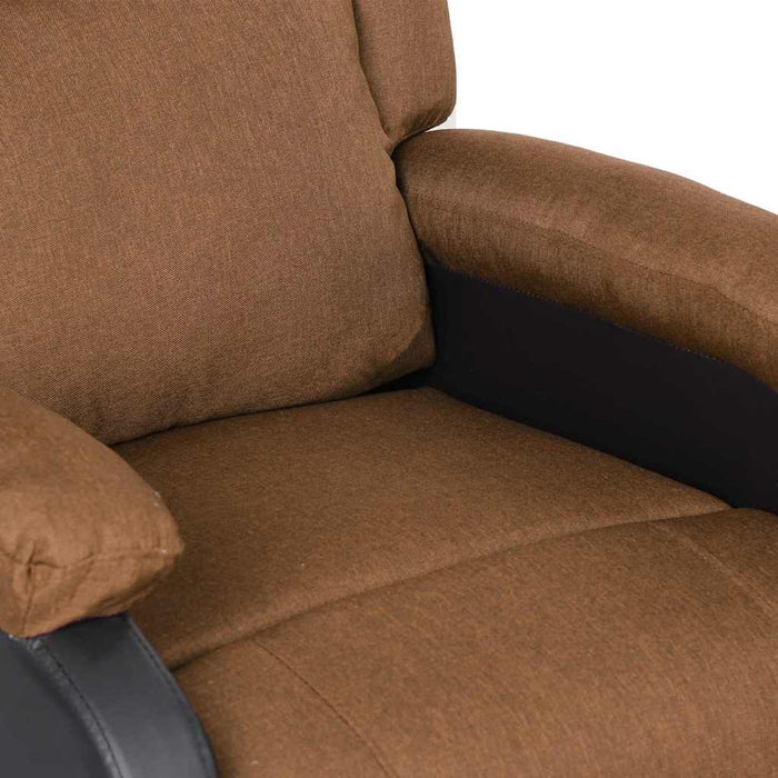 Fotoliu rabatabil electric gri taupe, piele ecologică și textil WALTI
