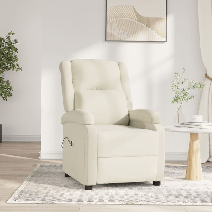 Fotoliu rabatabil electric, crem, catifea WALTI