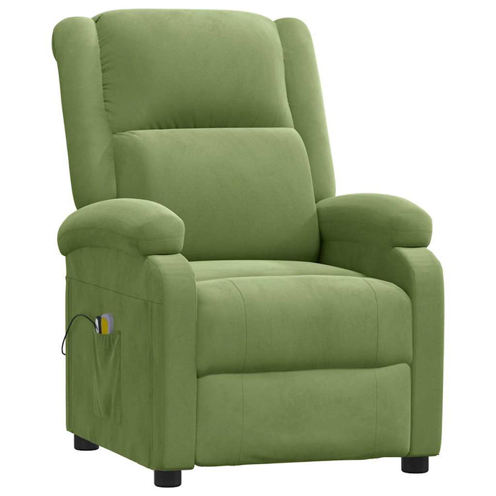 Fotoliu de masaj electric, verde deschis, catifea - WALTI WALTI