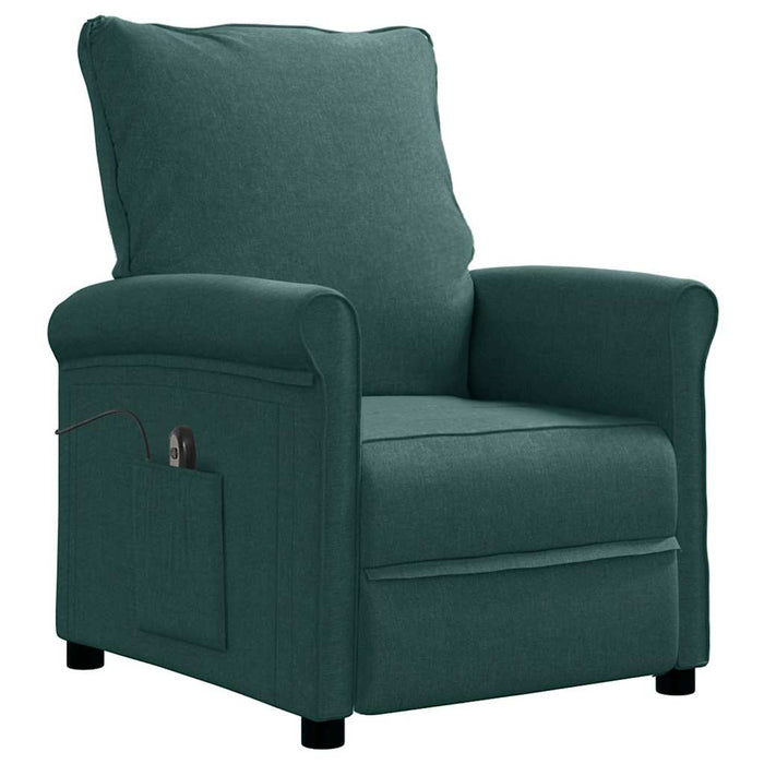 Fotoliu rabatabil electric, verde închis, material textil WALTI