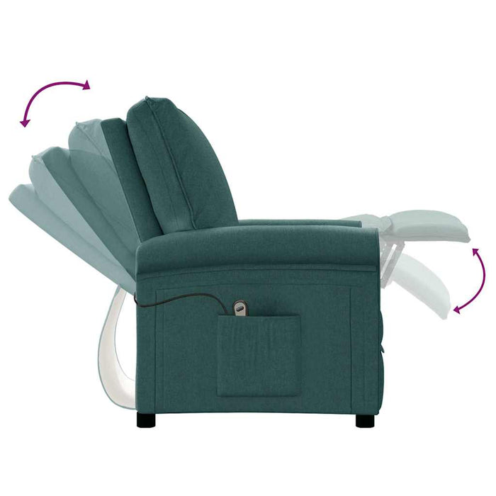 Fotoliu rabatabil electric, verde închis, material textil WALTI
