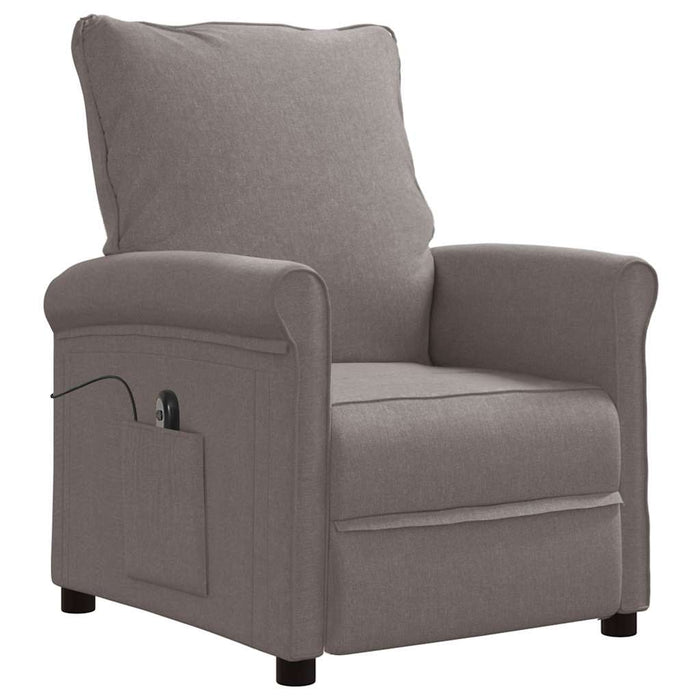 Fotoliu rabatabil electric, gri taupe, material textil WALTI