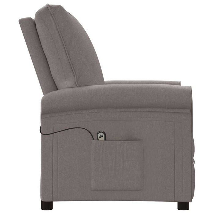 Fotoliu rabatabil electric, gri taupe, material textil WALTI