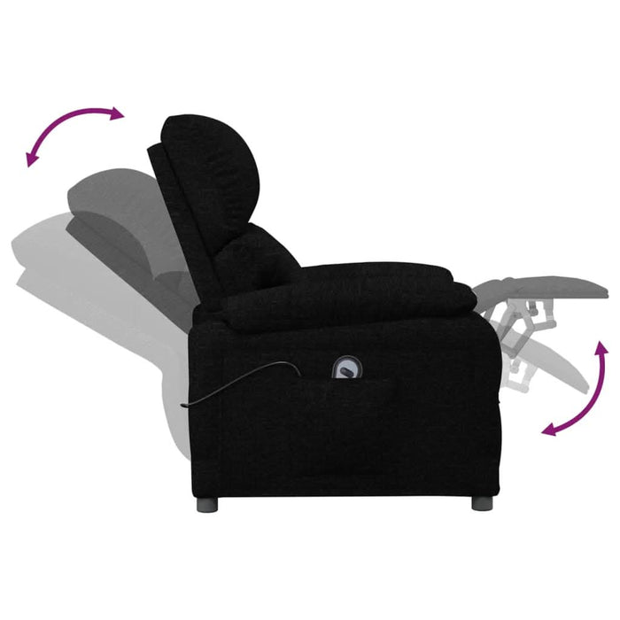 Fotoliu rabatabil electric, negru, material textil - WALTI WALTI