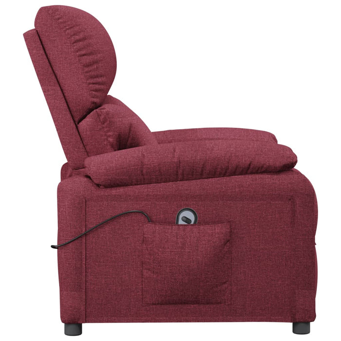 Fotoliu rabatabil electric, roșu vin, material textil - WALTI WALTI