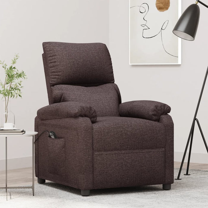 Fotoliu rabatabil electric, maro închis, material textil - WALTI WALTI