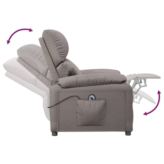 Fotoliu rabatabil electric, gri taupe, material textil - WALTI WALTI