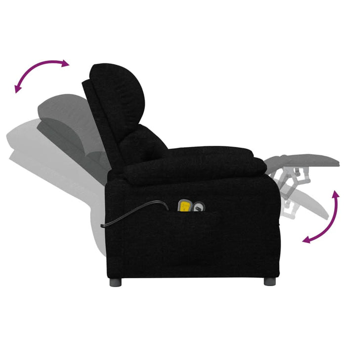 Fotoliu de masaj electric rabatabil, negru, textil - WALTI WALTI