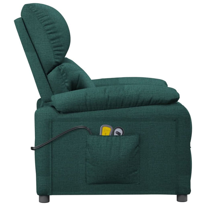 Fotoliu de masaj electric, verde închis, material textil - WALTI WALTI