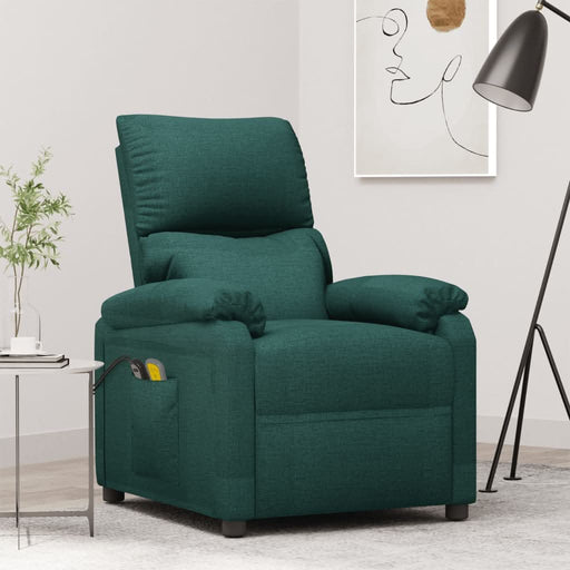 Fotoliu de masaj electric, verde închis, material textil - WALTI WALTI