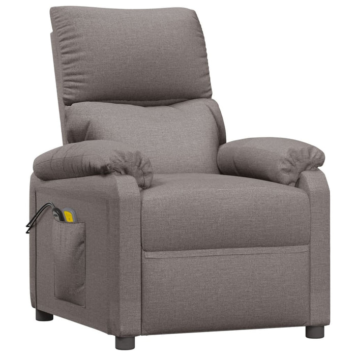 Fotoliu de masaj electric rabatabil, gri taupe, textil - WALTI WALTI