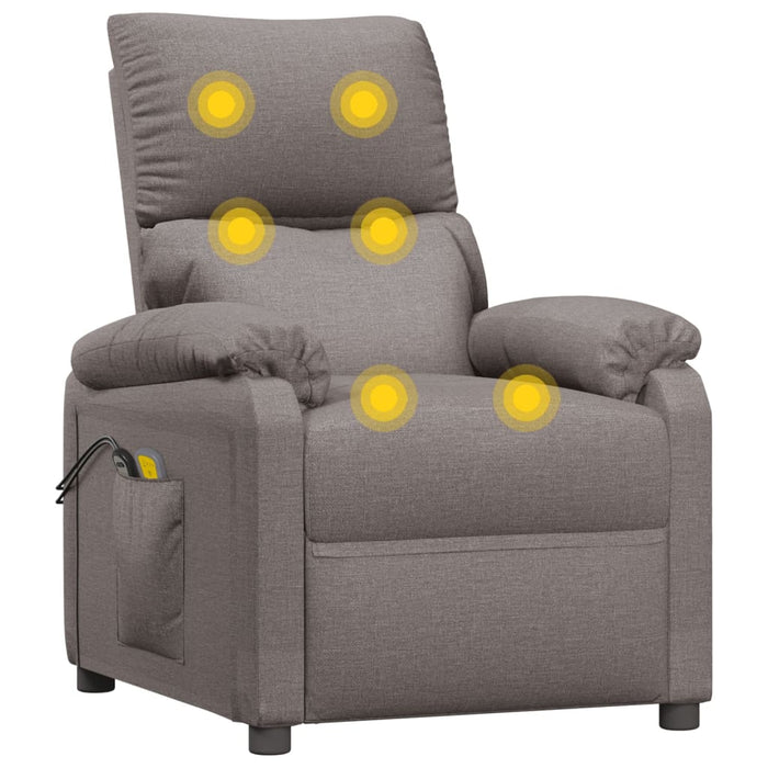 Fotoliu de masaj electric rabatabil, gri taupe, textil - WALTI WALTI
