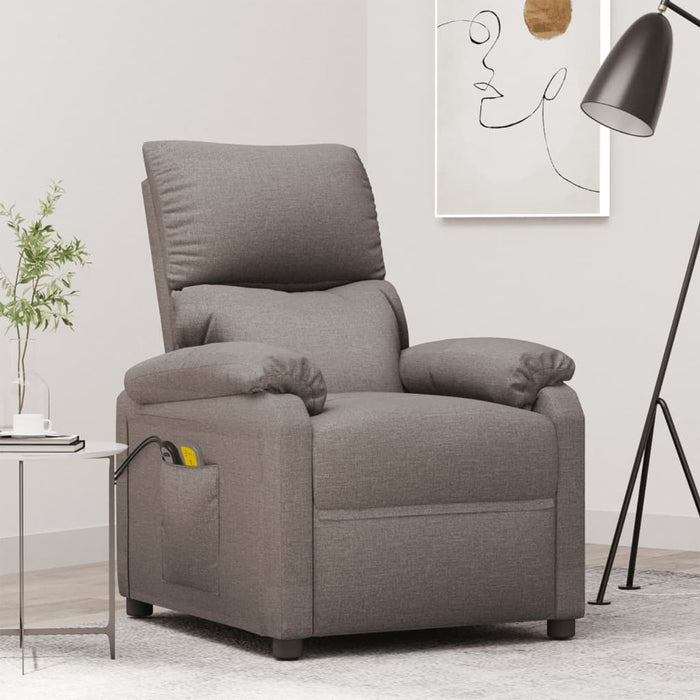 Fotoliu de masaj electric rabatabil, gri taupe, textil - WALTI WALTI
