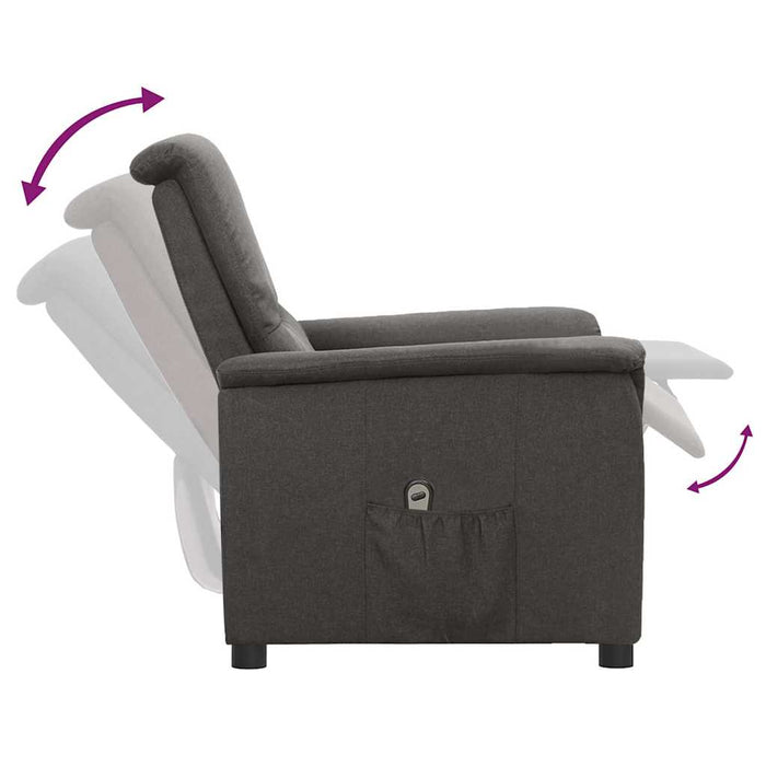 Fotoliu rabatabil electric, gri închis, material textil WALTI