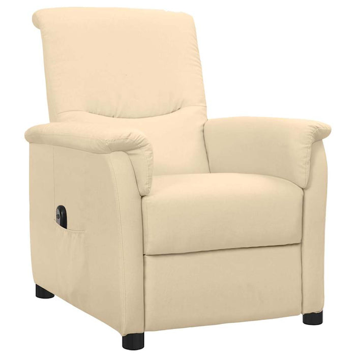 Fotoliu rabatabil electric, crem, material textil WALTI