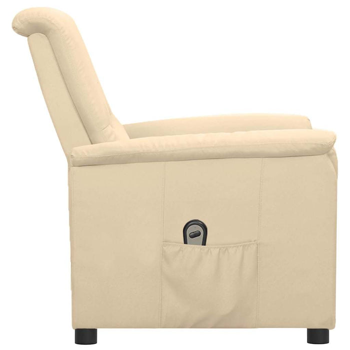 Fotoliu rabatabil electric, crem, material textil WALTI