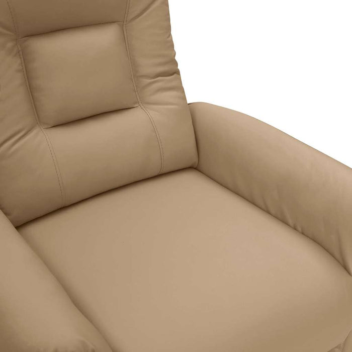 Fotoliu rabatabil electric, cappuccino, piele ecologică WALTI