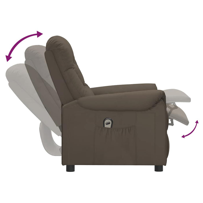 Fotoliu rabatabil electric, gri, piele ecologică WALTI