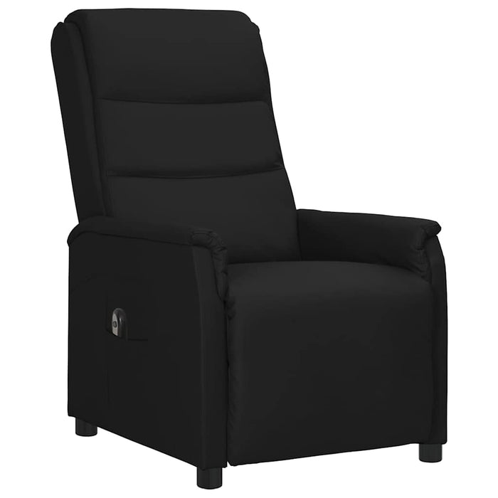 Fotoliu rabatabil electric, negru, piele ecologică WALTI