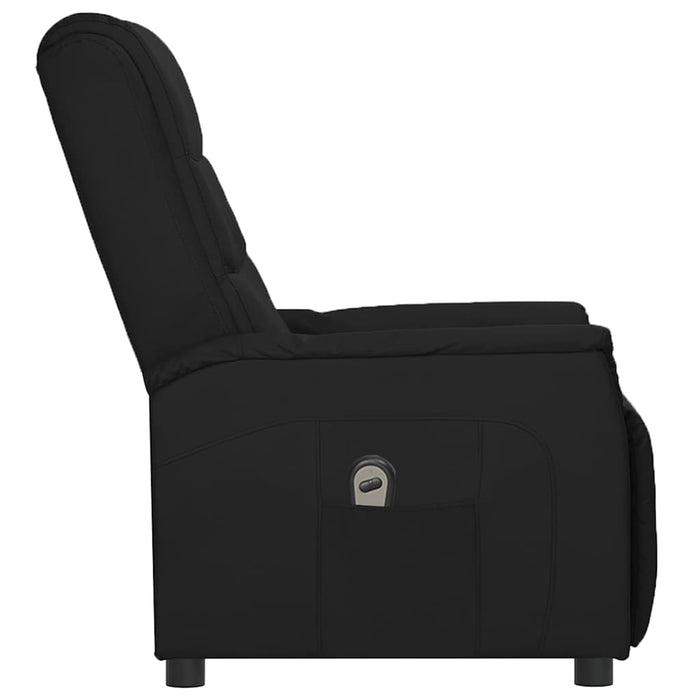 Fotoliu rabatabil electric, negru, piele ecologică WALTI