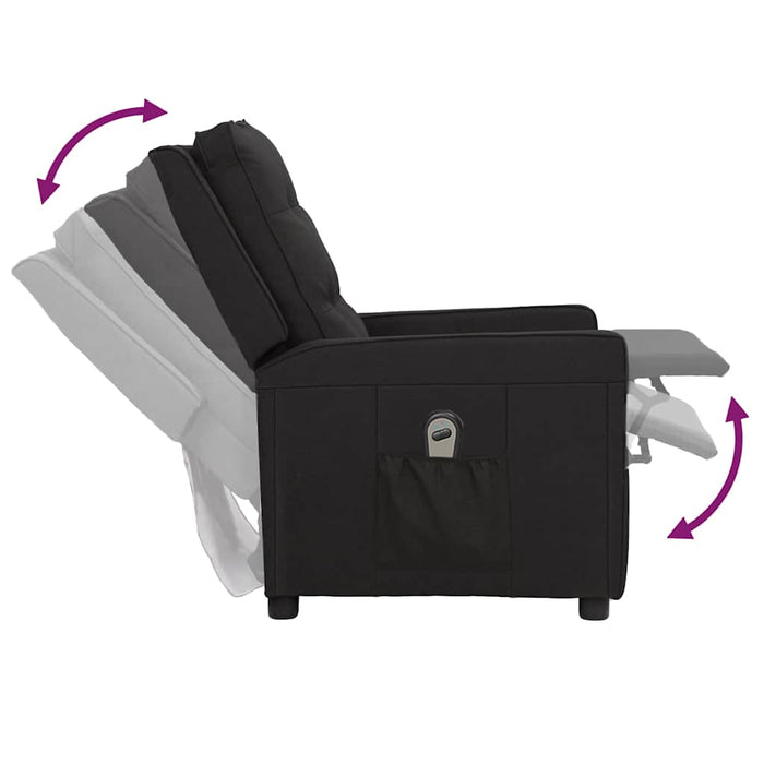 Fotoliu rabatabil electric, negru, material textil WALTI