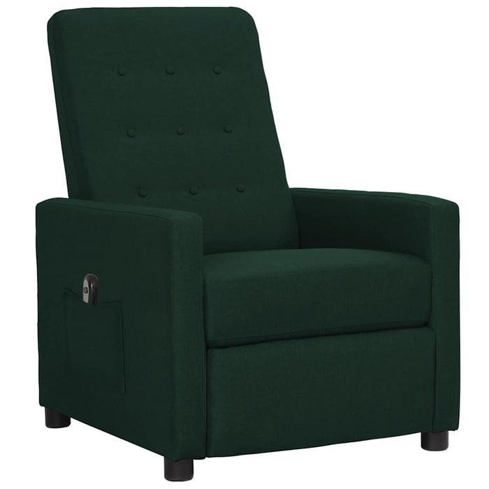 Fotoliu rabatabil electric, verde închis, material textil WALTI