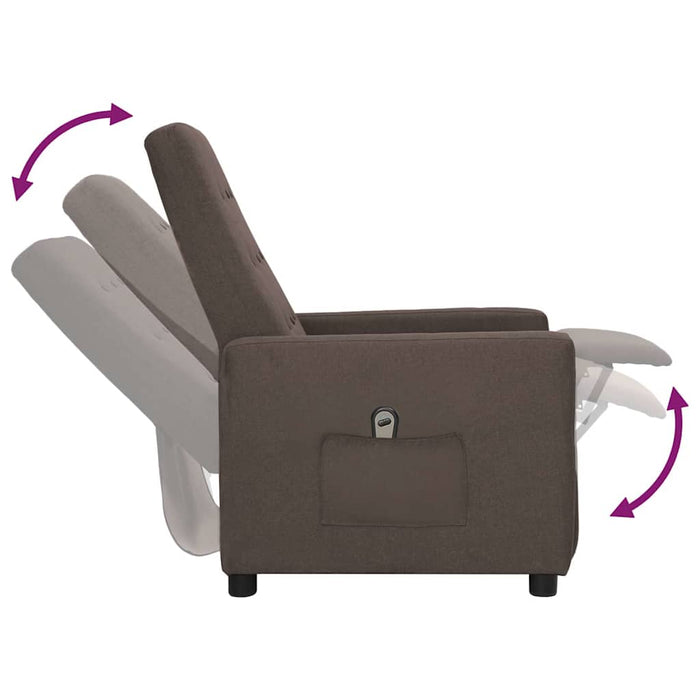 Fotoliu rabatabil electric, gri taupe, material textil WALTI