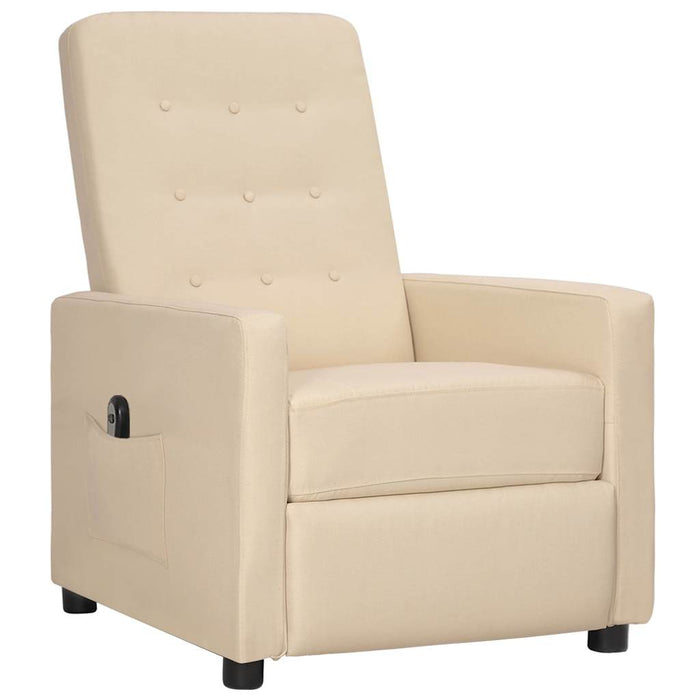 Fotoliu rabatabil electric, crem, material textil WALTI