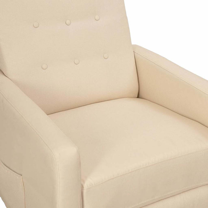 Fotoliu rabatabil electric, crem, material textil WALTI