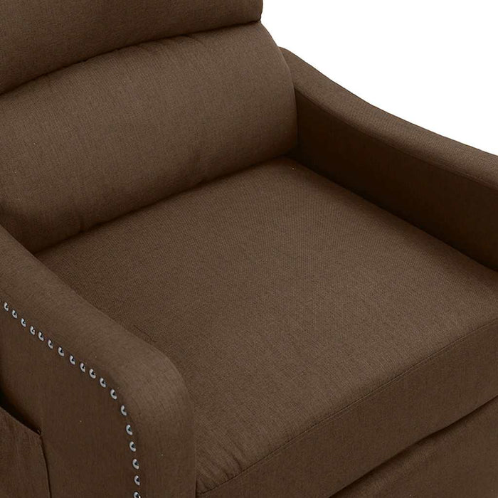Fotoliu rabatabil electric, maro, material textil WALTI
