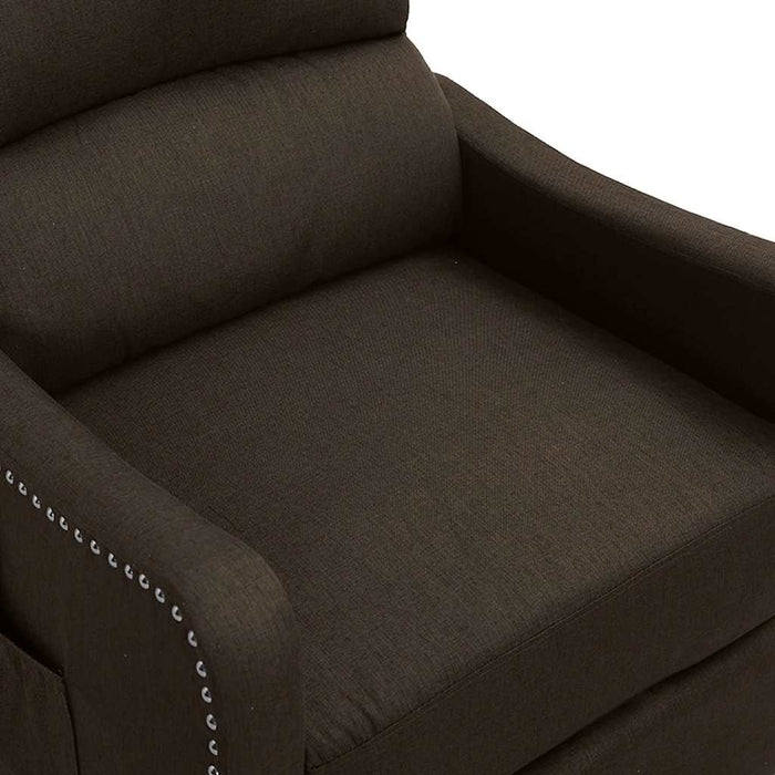 Fotoliu rabatabil electric, maro închis, material textil WALTI
