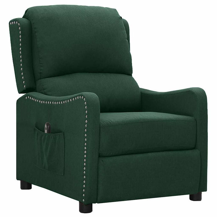Fotoliu rabatabil electric, verde închis, material textil WALTI