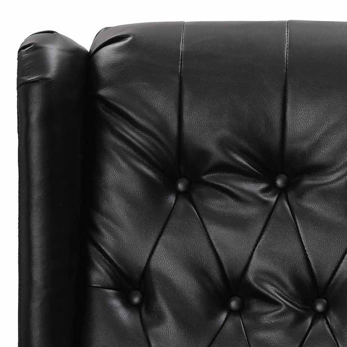 Fotoliu de masaj electric, negru, piele ecologică lucioasă WALTI