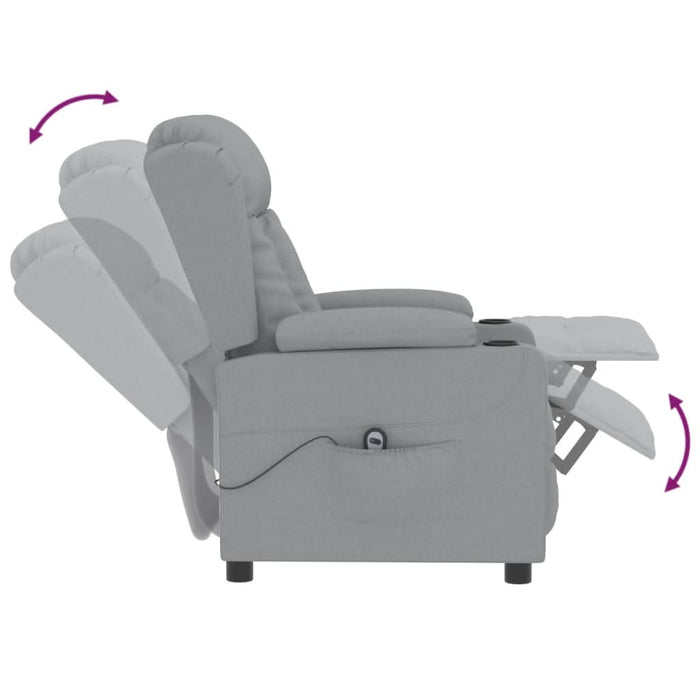 Fotoliu rabatabil electric, gri deschis, textil - WALTI WALTI