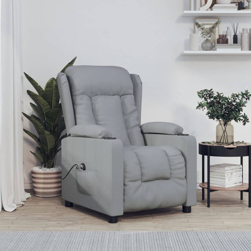 Fotoliu rabatabil electric, gri deschis, textil - WALTI WALTI