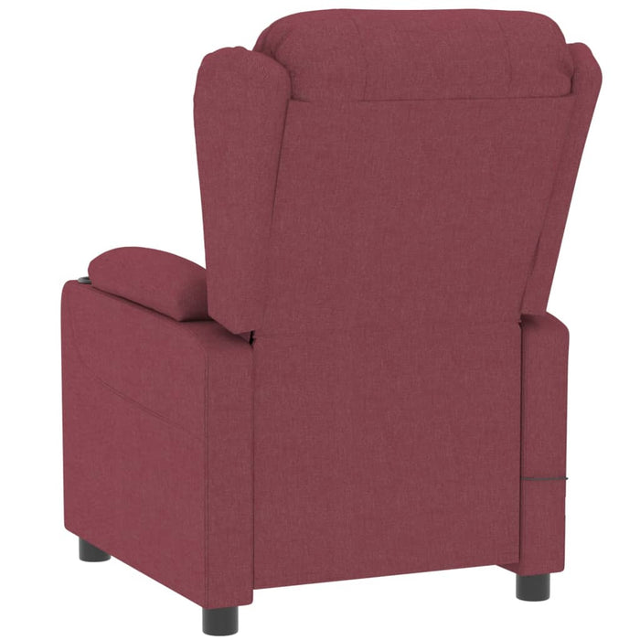 Fotoliu rabatabil electric, roșu vin, material textil - WALTI WALTI