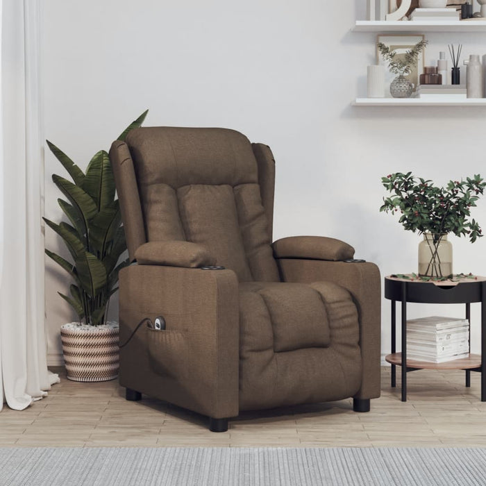 Fotoliu rabatabil electric, maro, material textil - WALTI WALTI