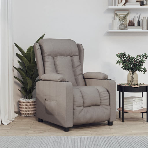 Fotoliu rabatabil electric, gri taupe, material textil - WALTI WALTI
