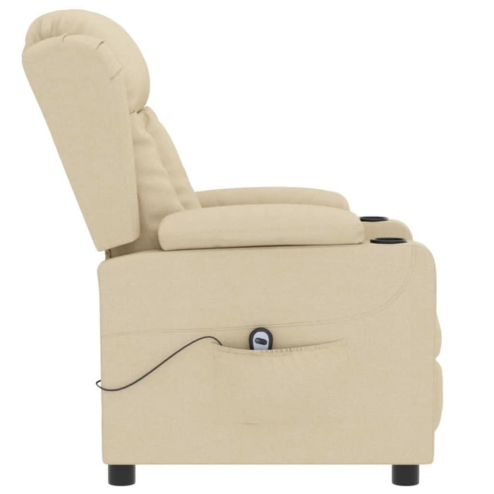 Fotoliu rabatabil electric, crem, material textil - WALTI WALTI